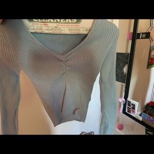 PacSun cropped right Ribbed blue long sleeve